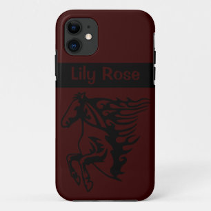 Case-Mate iPhone Case Royal Crimson Pony Horse Bronco Stallion Lineart