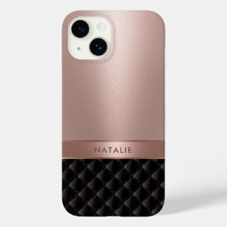Coque Pour iPhone 14 Royal Luxury Rose Gold Nom personnalisé