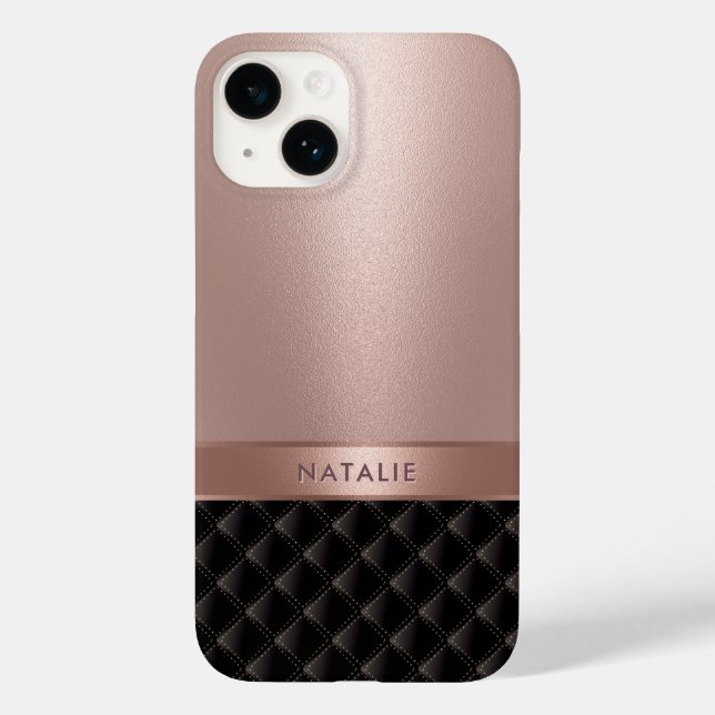 Coques Case-Mate iPhone Royal Luxury Rose Gold Nom personnalisé (Verso)