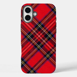 Coques iPhone 16 Plus Royal Stewart tartan rouge noir plaid