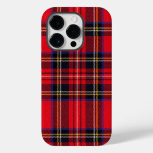 Coque Pour iPhone 14 Pro Royal Stewart tartan rouge noir plaid
