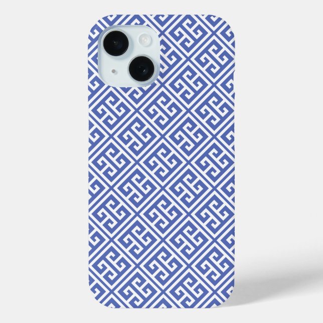 Coques Case-Mate iPhone Royale Blue Greek Key (Verso)