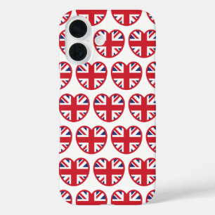 Coque Pour iPhone 16 Royaume-Uni Union Jack Flag Heart