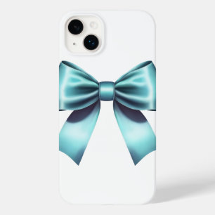 Coque Pour iPhone 14 Plus Ruban Élégant pour fille Turquoise Blue Bow