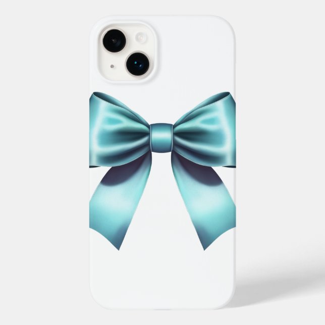 Coques Case-Mate iPhone Ruban Élégant pour fille Turquoise Blue Bow (Verso)