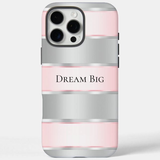 Coques Case-Mate iPhone Ruban rose brillant Silver (Verso)