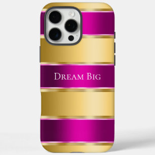 Coques iPhone 16 Pro Max Ruban rose glam Gold Chic