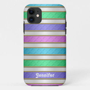 Coques Pour iPhone Rubans colorés Bandes Art personnalisé