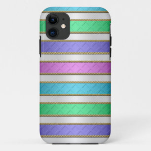 Coque Case-Mate Pour iPhone Rubans multicolores rayures en rose bleu violet