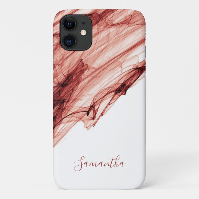 Coques Case-Mate iPhone Ruby fumée rouge blanc élégant personnalisé (Dos)