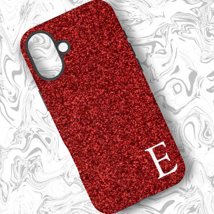 Coques iPhone 16 Plus Ruby Red Girly Parties scintillant imprimée élégan