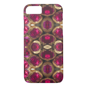 Case-Mate iPhone Case Ruby Red Pink Gold Gemstone Motif Élégant Chic