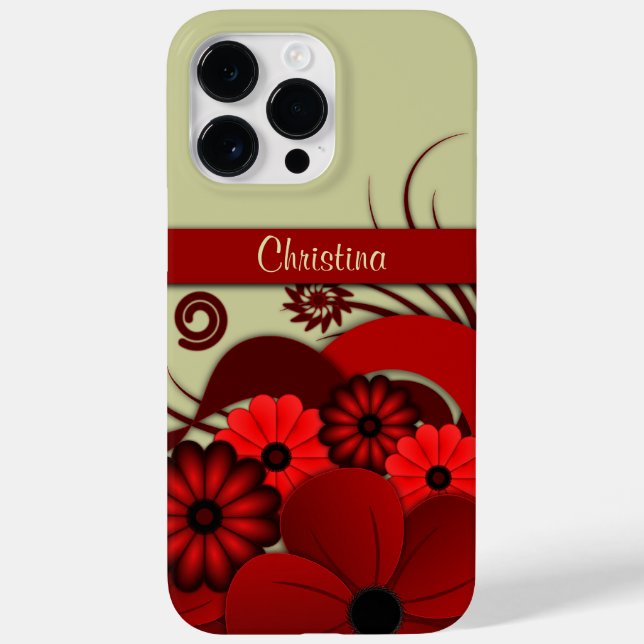 Coques Case-Mate iPhone Ruby Rouge tendance Hibiscus Floral Fleurs gothiqu (Verso)