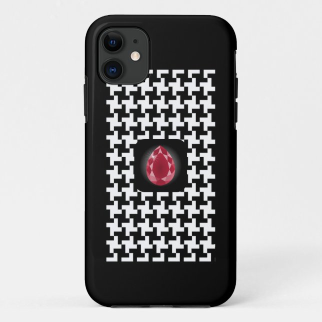 Coques Case-Mate iPhone Ruby Stone Pied de Poule iPhone 5 Couverture (Dos)