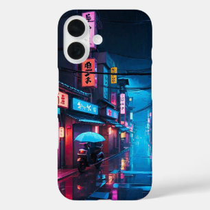 Coque Pour iPhone 16 Rue de Tokyo la nuit Art LoFi