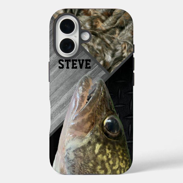 Coques Case-Mate iPhone Rugged Walleye Fishing Camo Name Homme's Cool (Verso)