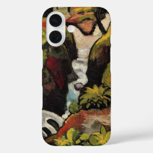 Coque Pour iPhone 16 Ruisseau forestier par August Macke Expressionnism