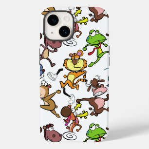 Coque Pour iPhone 14 Run 2023, Cartoons mignons tournant autour de No B