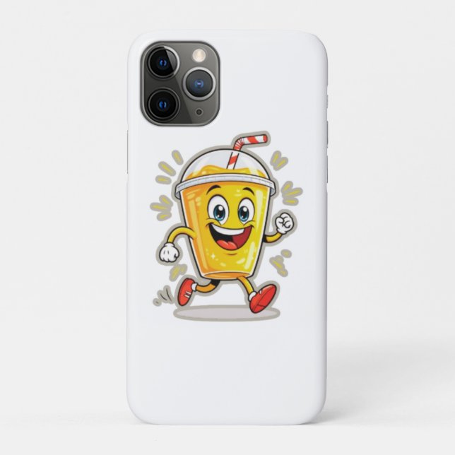 Coques Case-Mate iPhone **Running Juice Cup Cartoon – Fun Street Drink Cha (Dos)