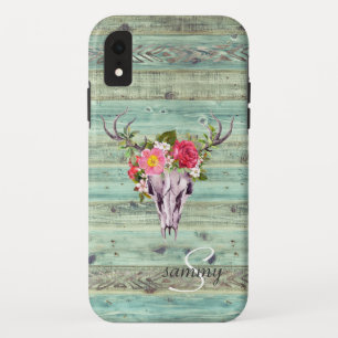 Case-Mate iPhone Case Russe Ouest Turquoise Bois Cerf Monogramme crâne