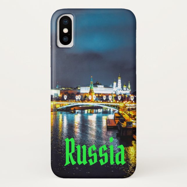 Coques Case-Mate iPhone Russie ou Fédération de Russie Moscou la nuit (Dos)