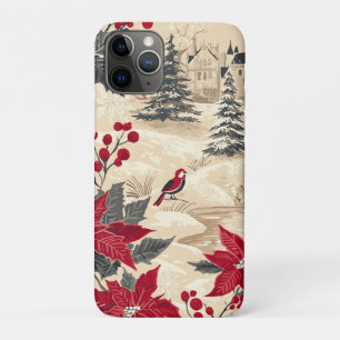 Case-Mate iPhone Case Rustic Bird et Poinsettia Motif de Noël (12)