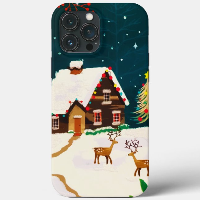 Coques Case-Mate iPhone Rustique neige hiver Accueil Réveillon de Noël (Verso)