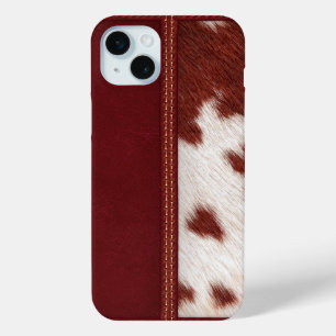 Coque iPhone 15 Mini Rustique Occidental Simulé Cuir & Cowhide