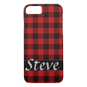 Coque Case-Mate Pour iPhone Rustique rouge et noir plaid