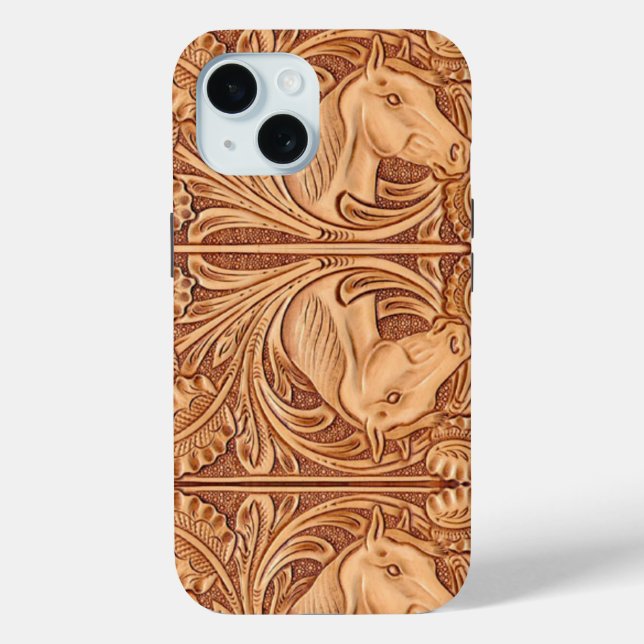 Coques Case-Mate iPhone rustique western country cuir cheval équestre (Verso)