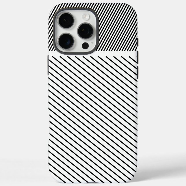 Coques Case-Mate iPhone Rythme diagonal en noir et blanc (Verso)