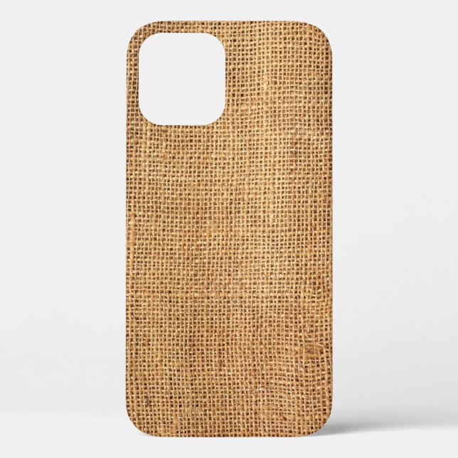 Coques Case-Mate iPhone Sacoche Burlap Brown : Arrière - plan de tissu tex (Verso)