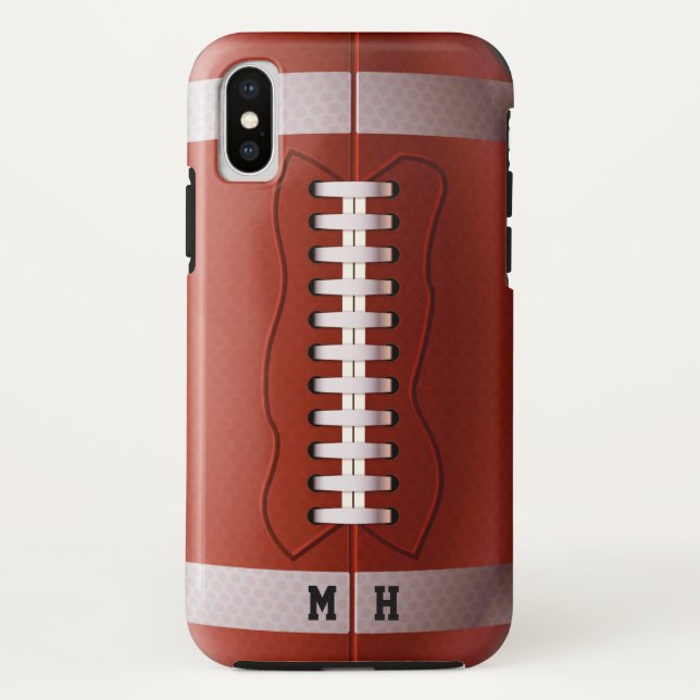 Coques Case-Mate iPhone Sacs de téléphone monogramme personnalisé Football (Dos)