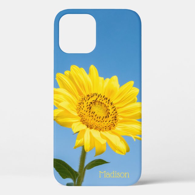 Coques Case-Mate iPhone Sacs de téléphone Sunflower de nom personnalisé (Verso)