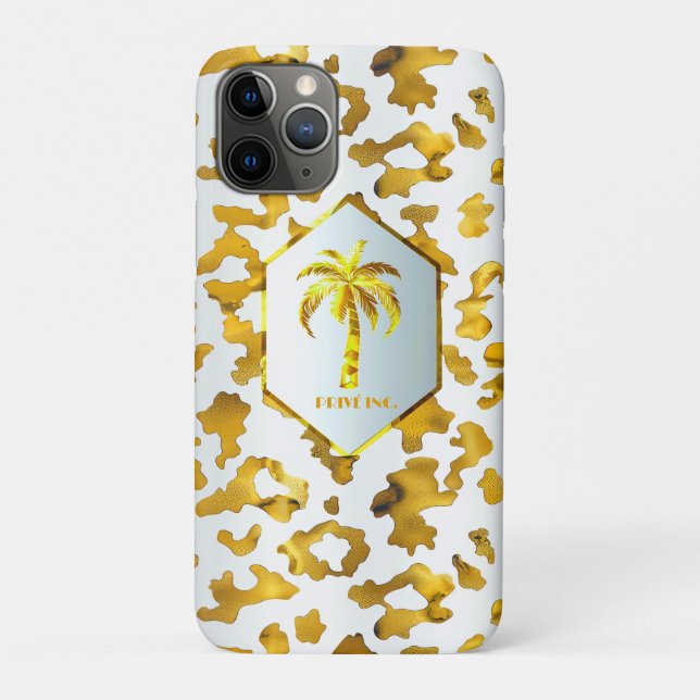 Coques Case-Mate iPhone Safari Chic Imprimé Léopard Or  (Dos)
