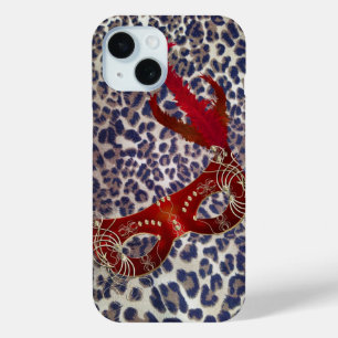 Coque Pour iPhone 15 Safari Empreinte de léopard Venise masquerade Masq