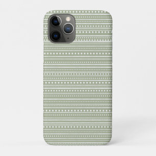 Case-Mate iPhone Case Sage Green Bio Stripes and Dots