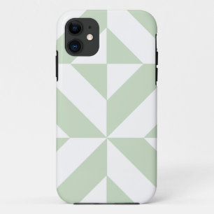 Coque Case-Mate Pour iPhone Sage Green Geometric Deco Cube Pattern