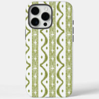 Sage Green Striped Ikat iPhone 16 Max Téléphone Bo