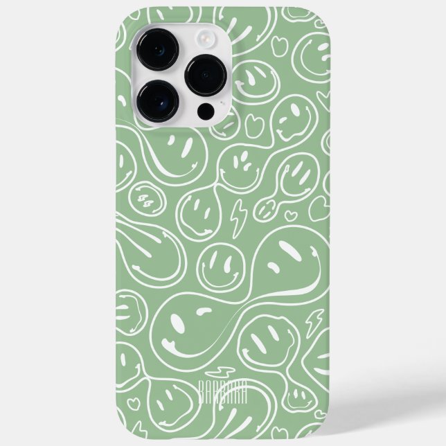 Coques Case-Mate iPhone Sage Smile Smiling Face Motif élégant moderne (Verso)