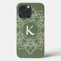 Sage Vert Mandala Monogramme Moderne Simple Person