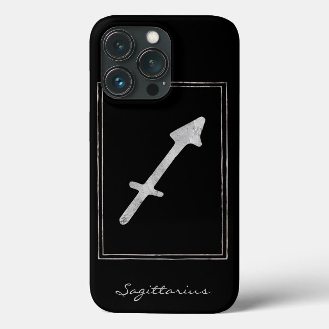 Coques Case-Mate iPhone Sagittaire martelé argent astrologie étoile zodiac (Verso)