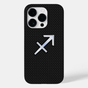 Coque Pour iPhone 14 Pro Sagittarius Zodiac Connexion peau de serpent noir