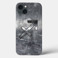 Sagittarius Zodiac Grunge en acier déprimé