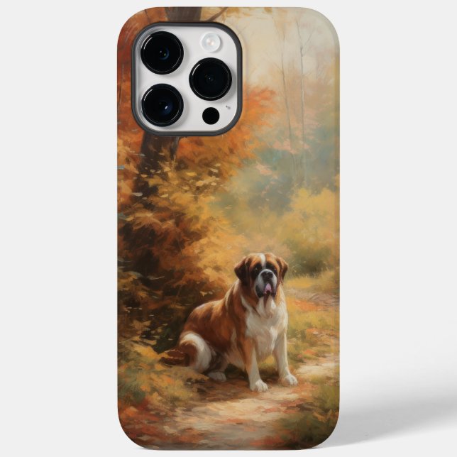 Coques Case-Mate iPhone Saint Bernard en automne Feuilles Automne automne  (Verso)