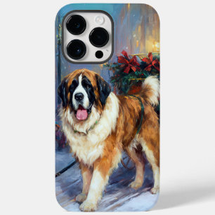 Coque Pour Pour iPhone 14 Pro Max Saint-Bernard période de fêtes de Noël
