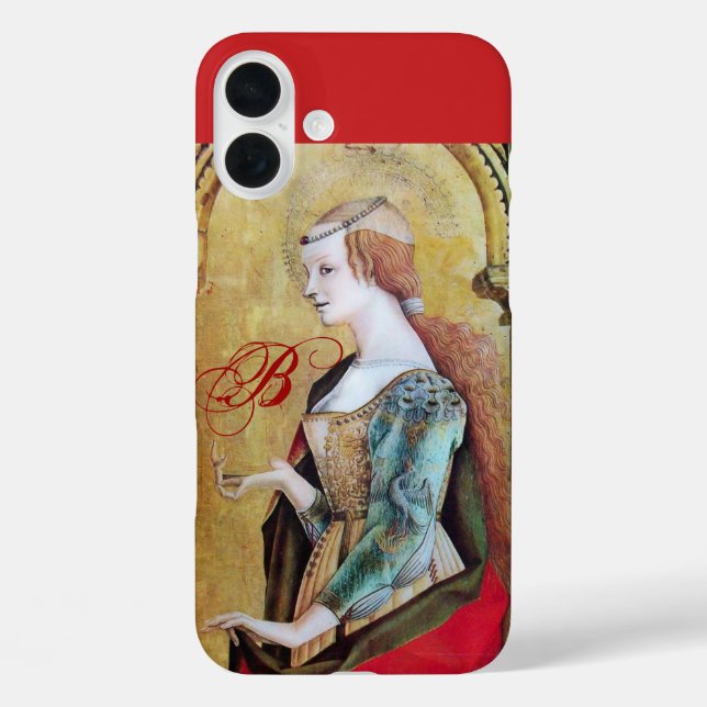 Coques Case-Mate iPhone SAINT MARY MAGDALENE MONOGRAM Or Jaune, Rouge (Verso)