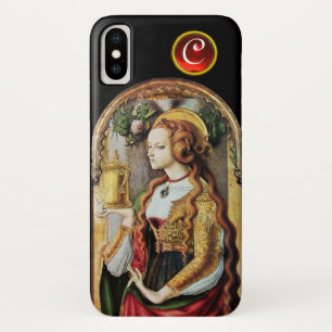 Case-Mate iPhone Case SAINT MARY MAGDALENE Ruby Gem Monogramme, Noir