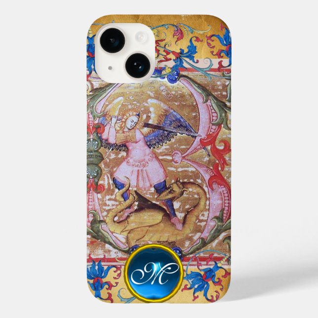 Coques Case-Mate iPhone Saint Michel l'Archange Monogramme antique Floral (Verso)