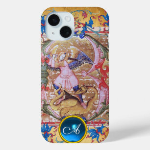 Coque Pour iPhone 15 Saint Michel l'Archange Monogramme antique Floral